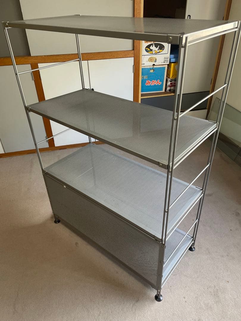 【手渡し限定】無印良品4段スチールラック シルバー　中古品