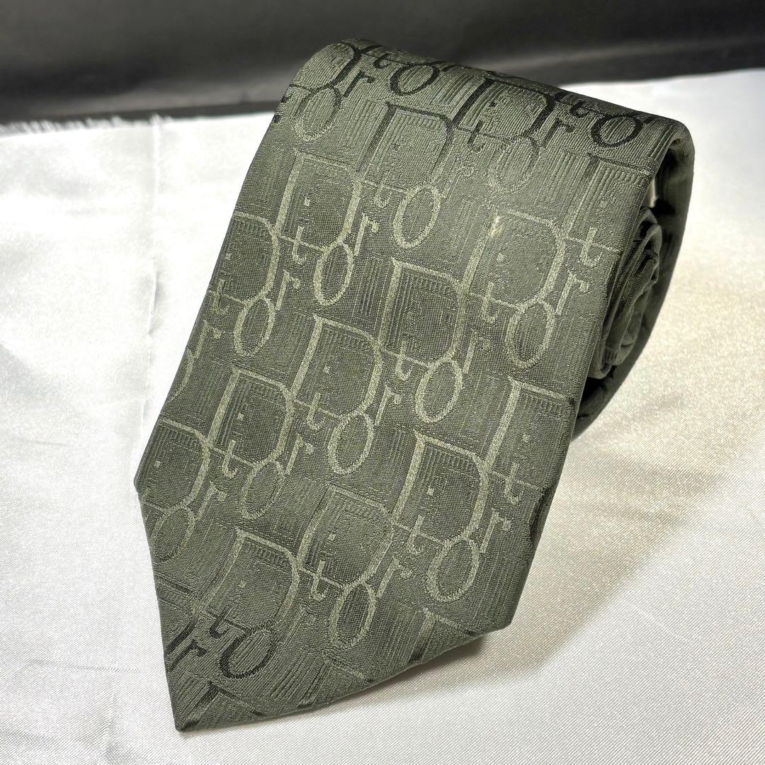 美品【クリスチャンディオール】ネクタイ シルク100% トロッター柄 オブリーク