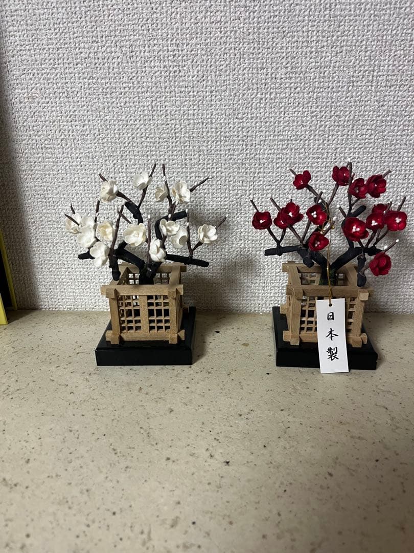 御京花　梅の花飾りセット（白・赤）