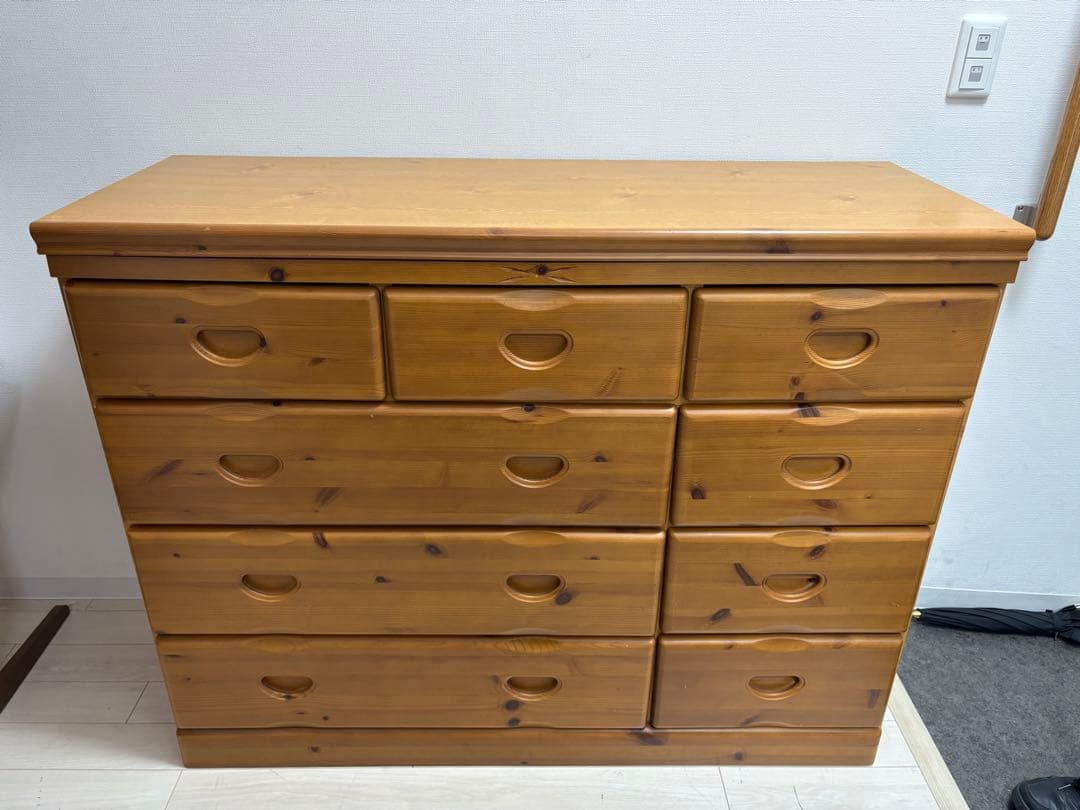 カントリー　チェスト　パイン材　無垢材　ビンテージ　リビングチェスト