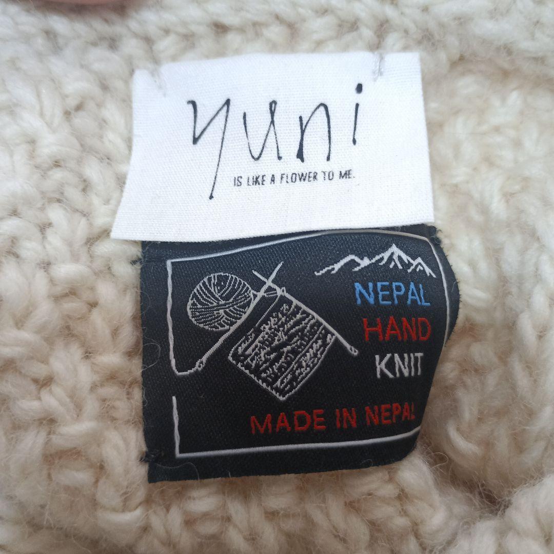 Yuni ケーブルニットセーター 長袖 クリーム