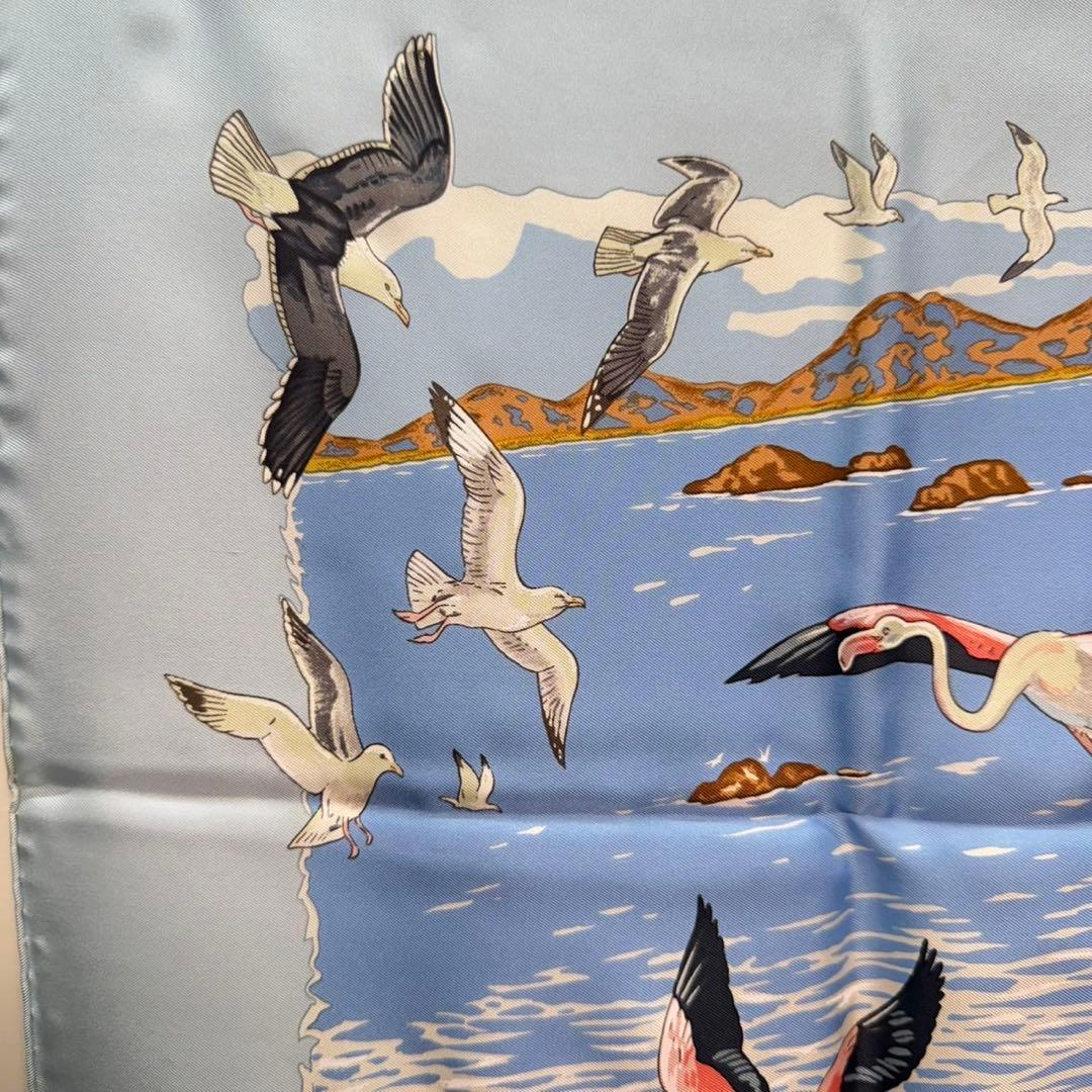 HERMES カレ90 スカーフ 地中海の貴重な生命 シルク100%
