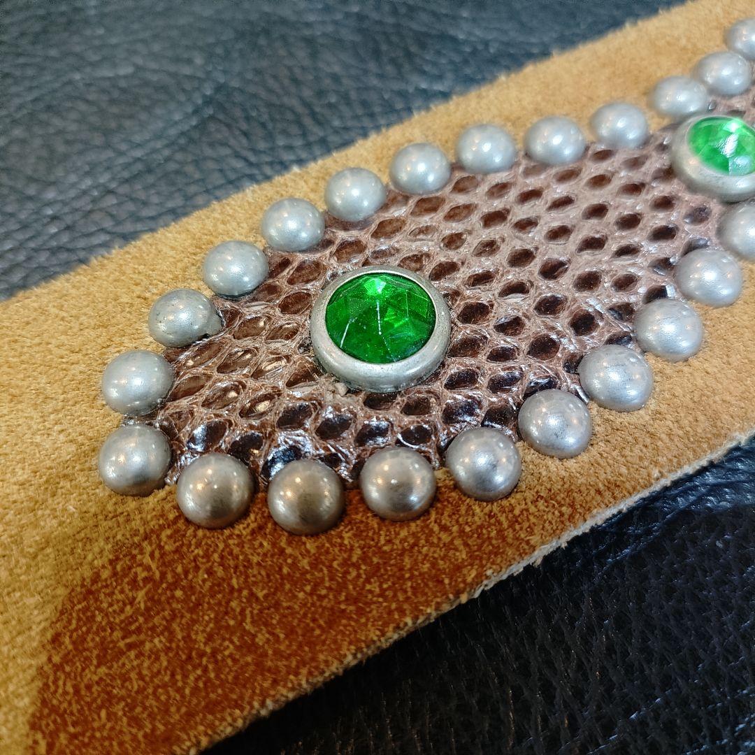 アメリカ製　ブラウンスエードスタッズベルト　36