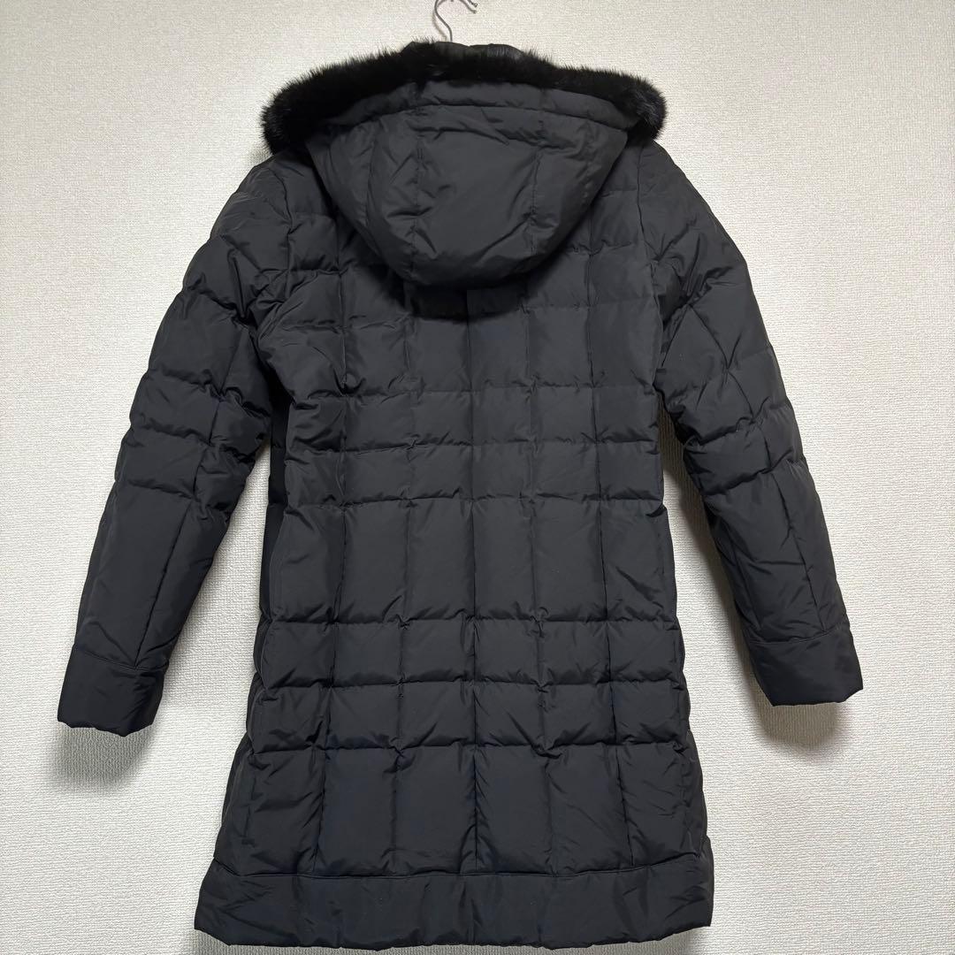 SANYO（サンヨー／三陽商会）　ダウンコート ロング ファー付 ブラック 38