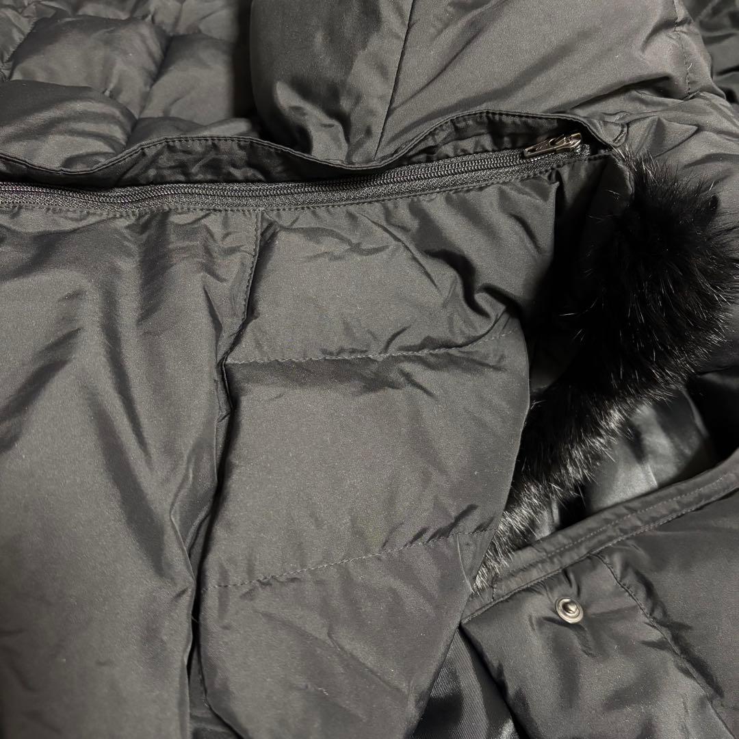 SANYO（サンヨー／三陽商会）　ダウンコート ロング ファー付 ブラック 38