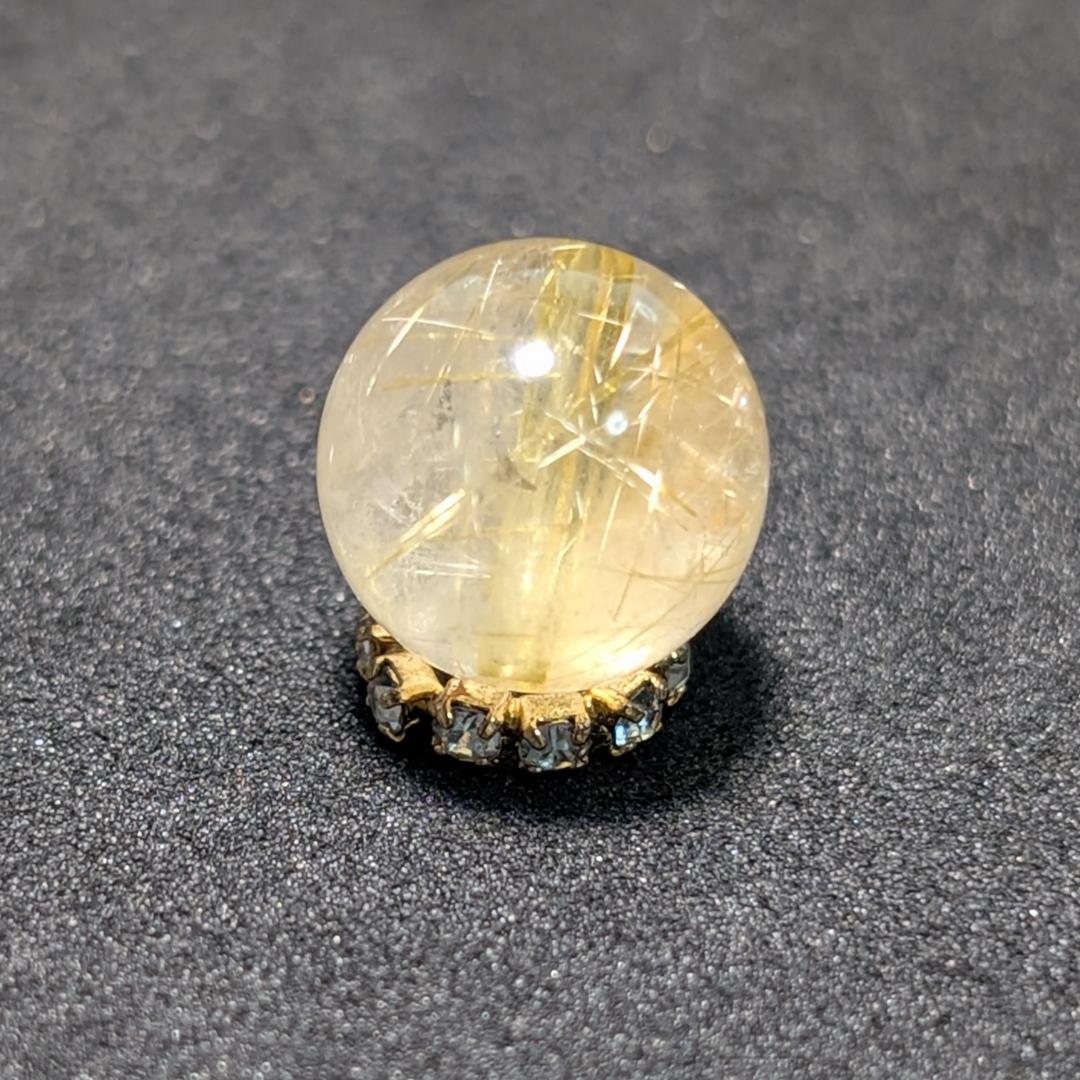 一点物【鋭く柔らかいルチル】タイチンルチル 10ミリ 粒売り 貫通穴あり