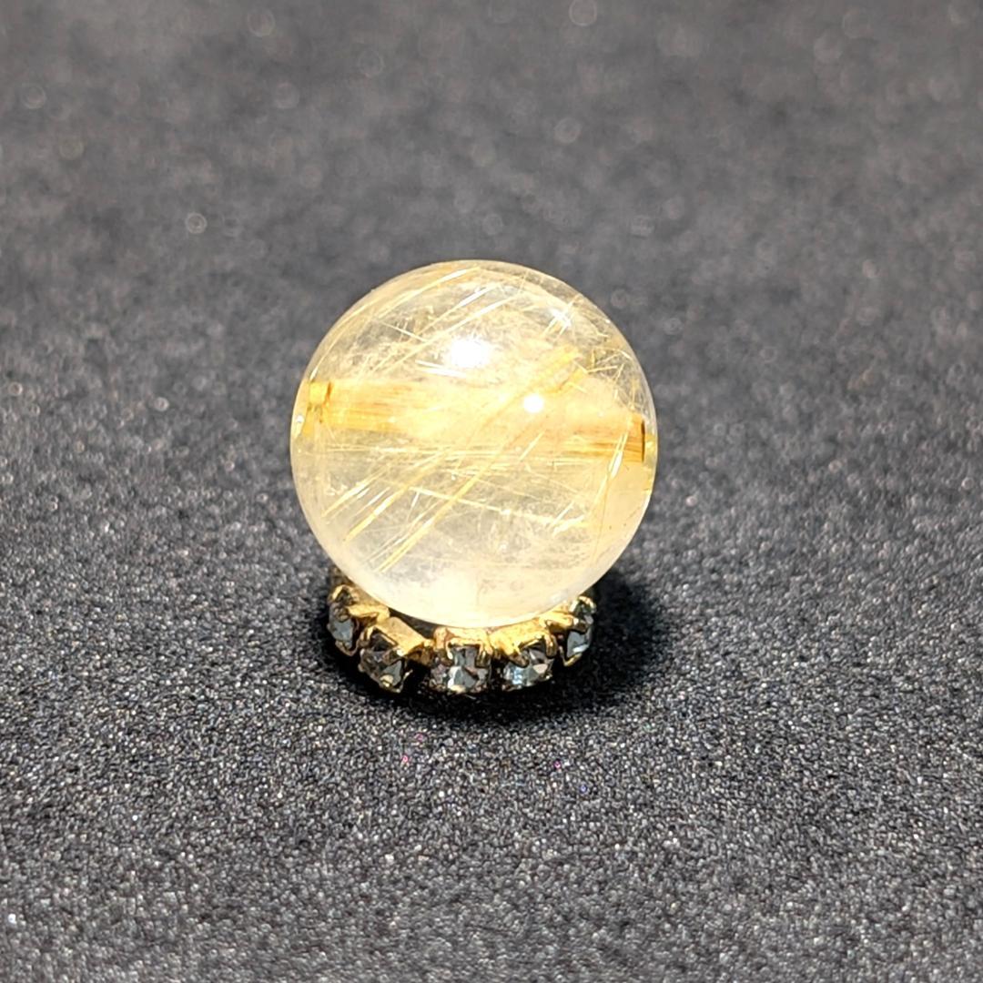 一点物【鋭く柔らかいルチル】タイチンルチル 10ミリ 粒売り 貫通穴あり