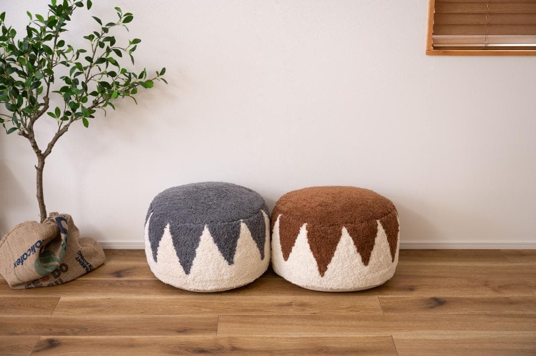 オットマン 椅子 北欧 コットン 大きめ グレー FAB-001 N01