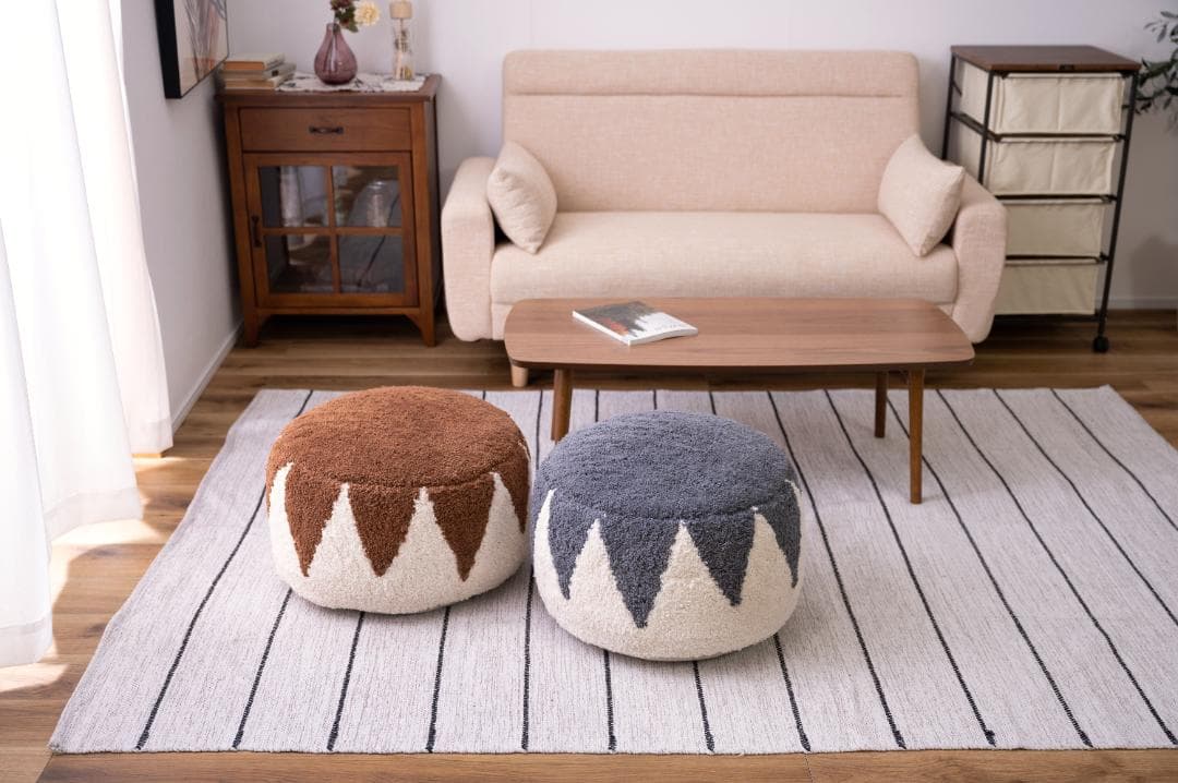 オットマン 椅子 北欧 コットン 大きめ グレー FAB-001 N01