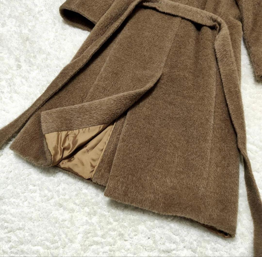 【極美品】MaxMara テディベアコート ベルテッド 女優襟 アルパカ 白タグ