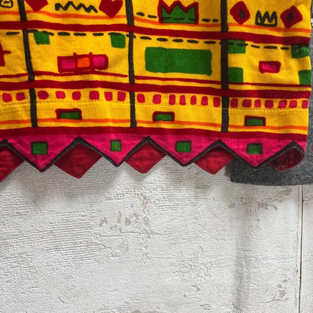 美品＊アルベロベロ　カラフル刺繍×切替デザイン　遊び心あふれるニット　アンゴラ混