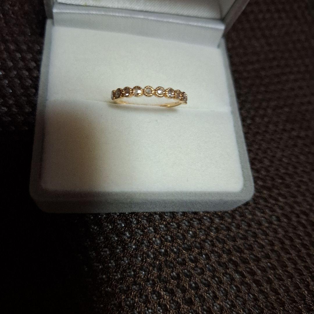 K18YGローズカットダイヤリング