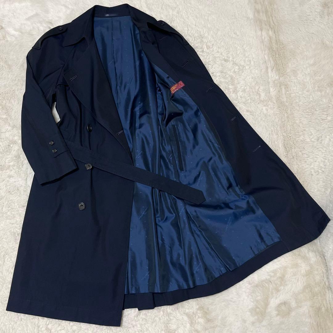 美品　メンズ　エルメネジルド ゼニア　トレンチコート　ベルト　ネイビー　紺