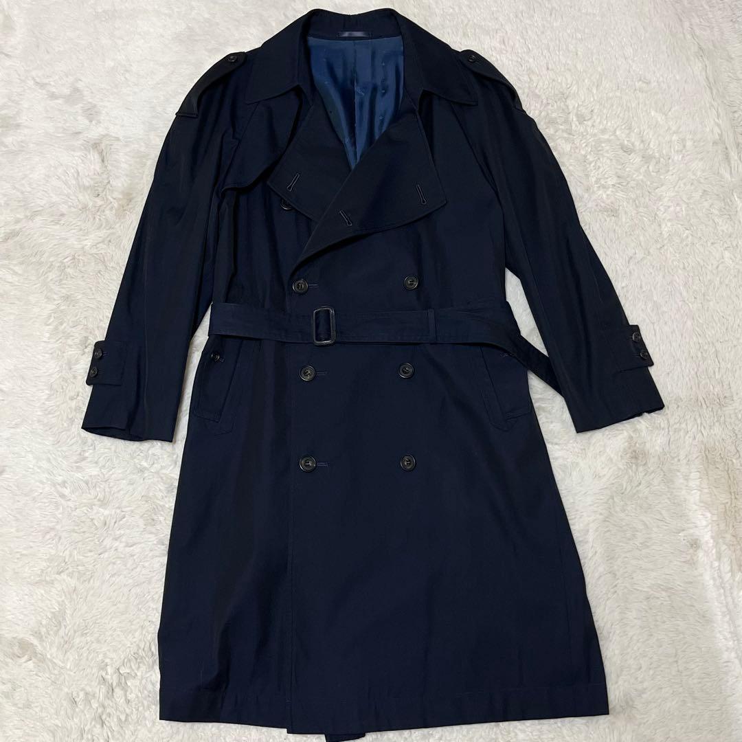 美品　メンズ　エルメネジルド ゼニア　トレンチコート　ベルト　ネイビー　紺