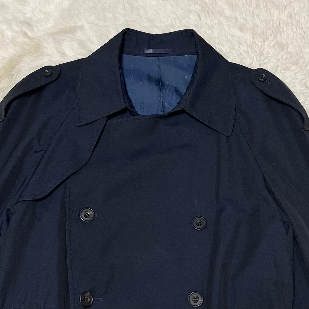 美品　メンズ　エルメネジルド ゼニア　トレンチコート　ベルト　ネイビー　紺