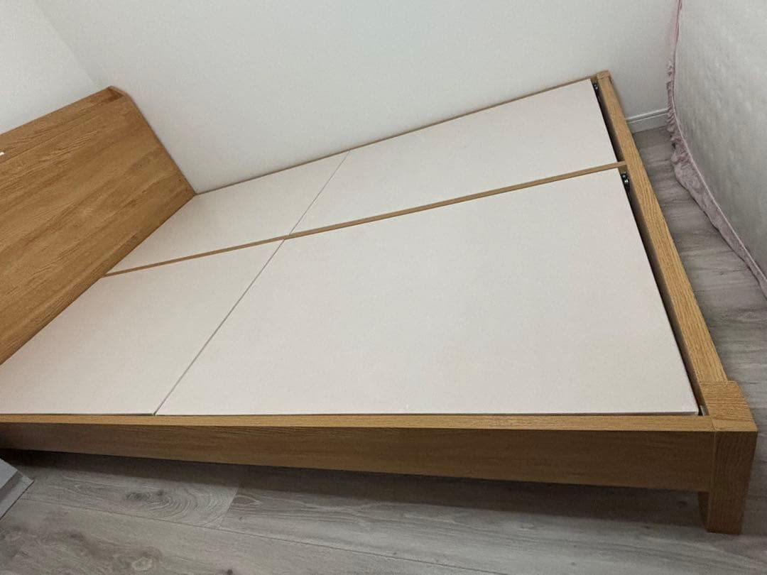 ナチュラルウッド ダブルベッドフレーム