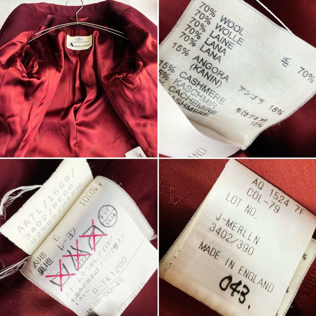 アクアスキュータム★アンゴラ カシミヤ チェスターコート シャドウロゴ Aライン