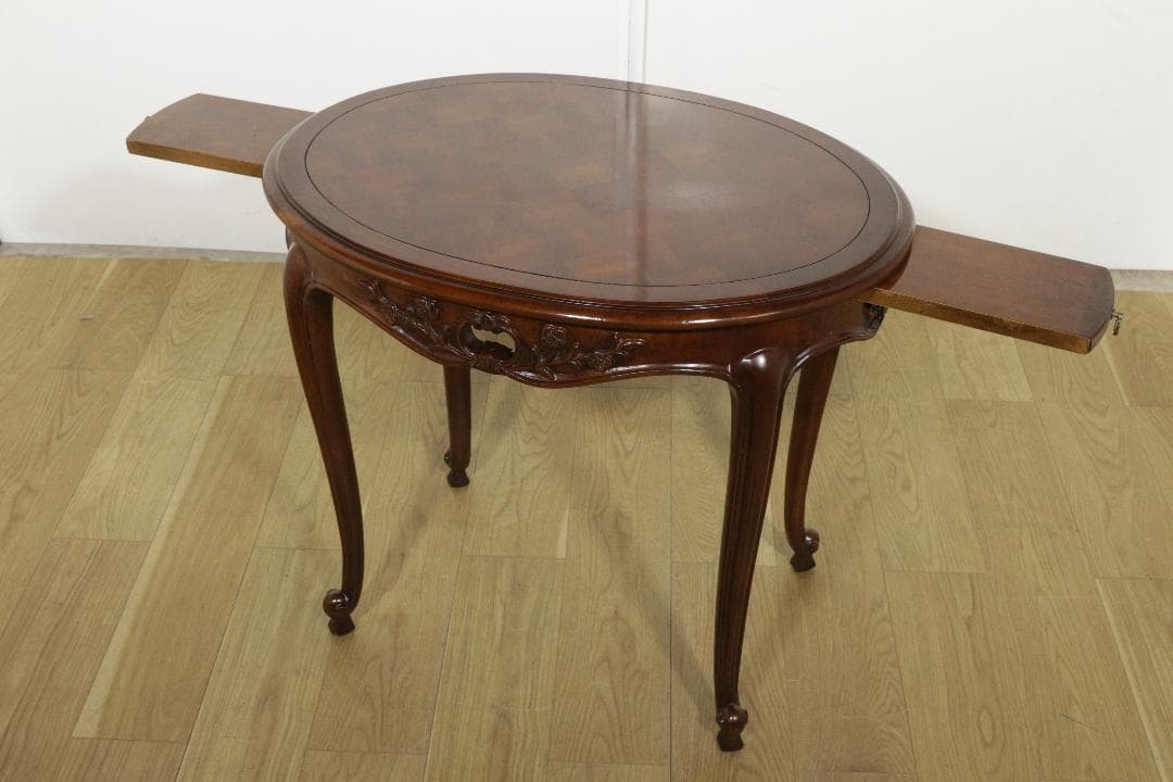 木製テーブル★クラシック★ネコ脚★スライドテーブル★