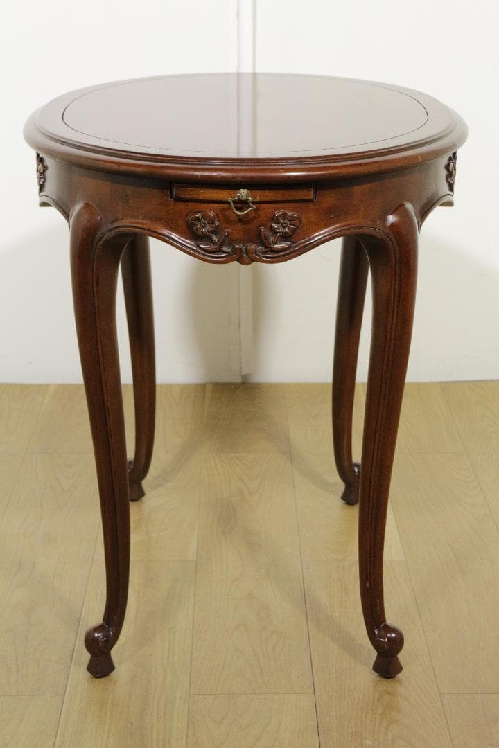 木製テーブル★クラシック★ネコ脚★スライドテーブル★