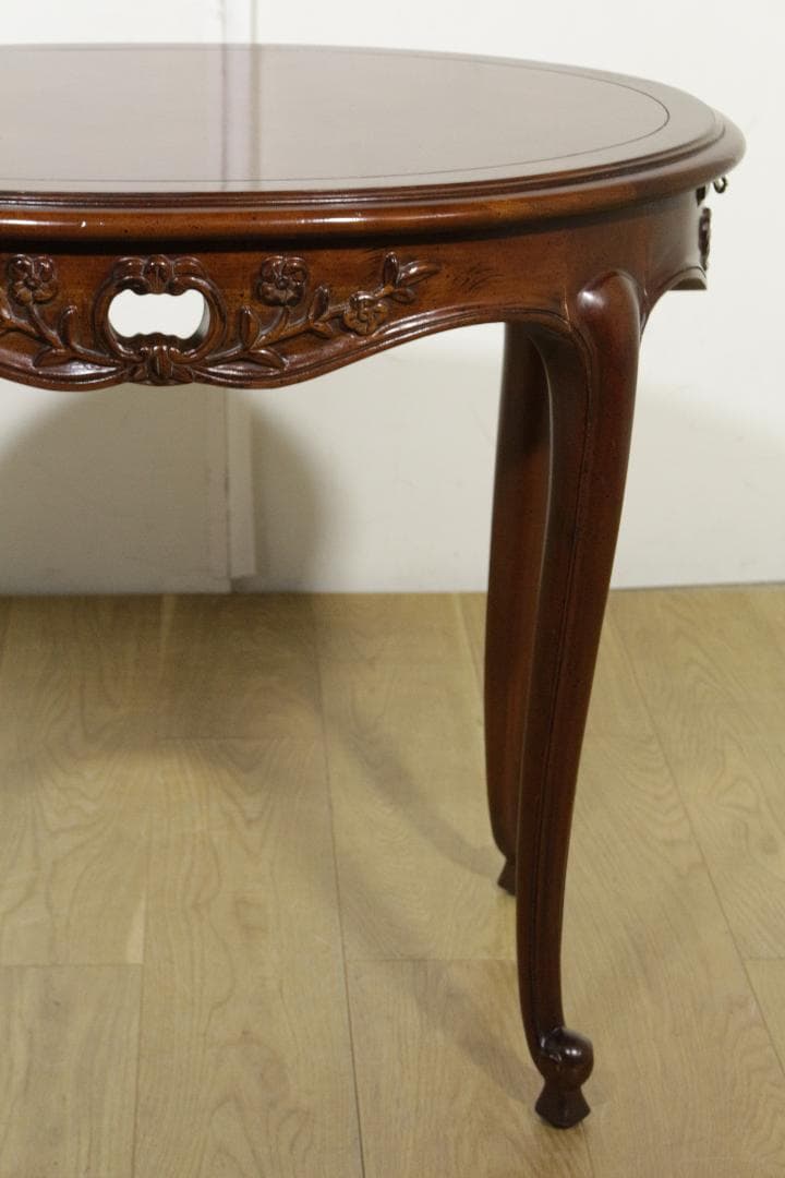 木製テーブル★クラシック★ネコ脚★スライドテーブル★