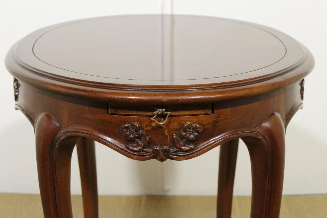 木製テーブル★クラシック★ネコ脚★スライドテーブル★