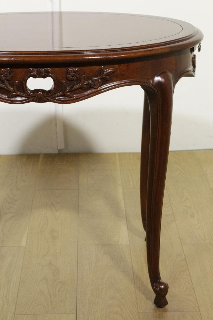 木製テーブル★クラシック★ネコ脚★スライドテーブル★