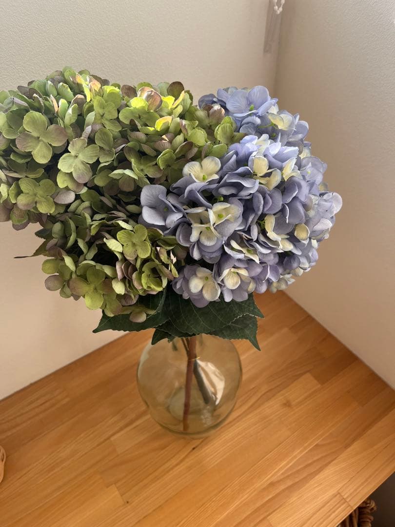 アジサイ アートフラワー 青緑 グラデーション