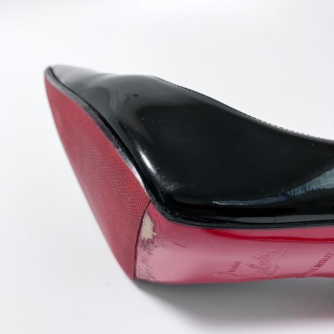 美品 Louboutin ルブタン　ポインテッドトゥ パテントレザー ハイヒール