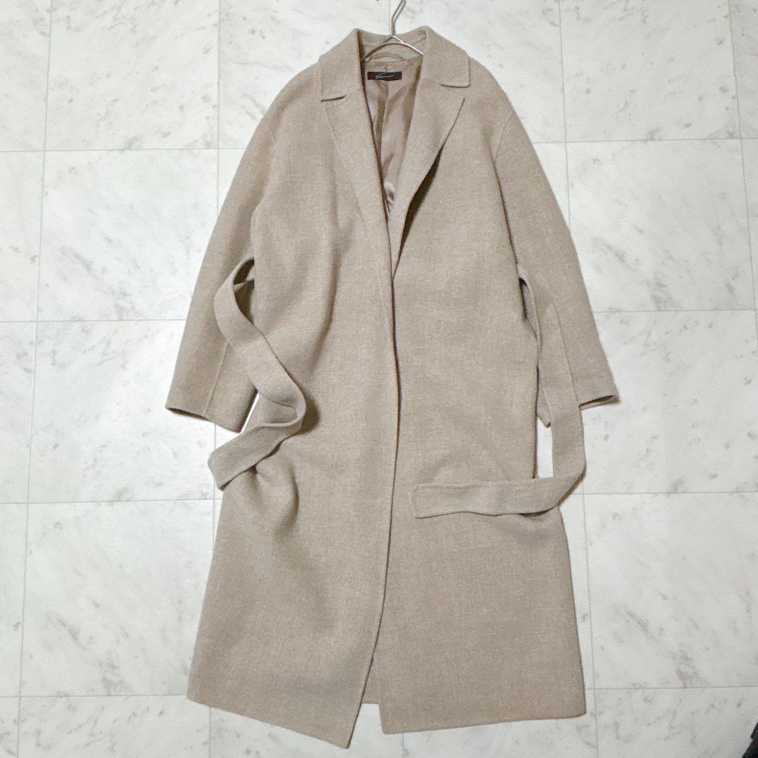 美品 スタニングルアー テーラーリバーコート ロング丈 ゆったり ベルト ガウン