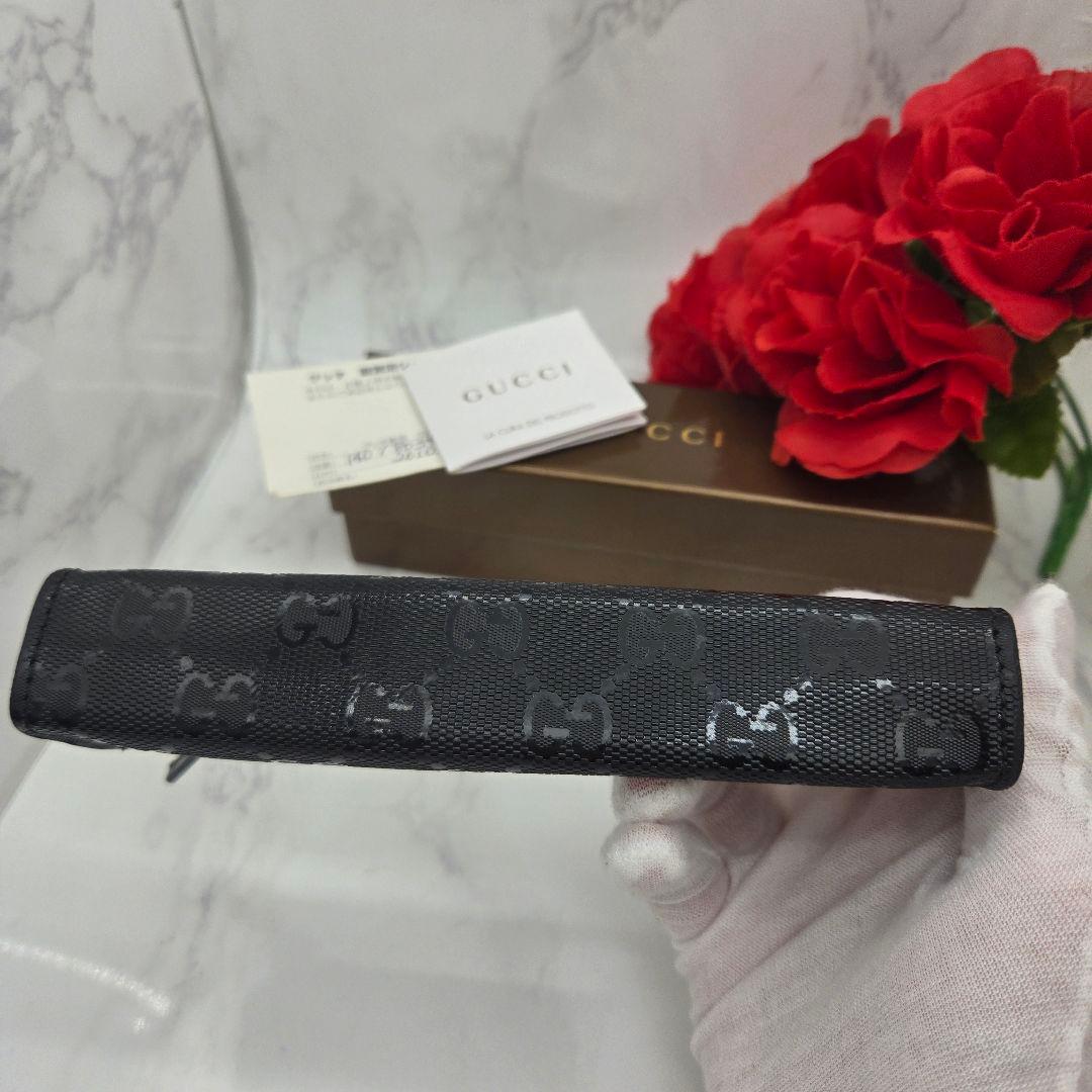 【未使用に近い】 GUCCI ペンケース 筆箱 GG インプリメ ブラック