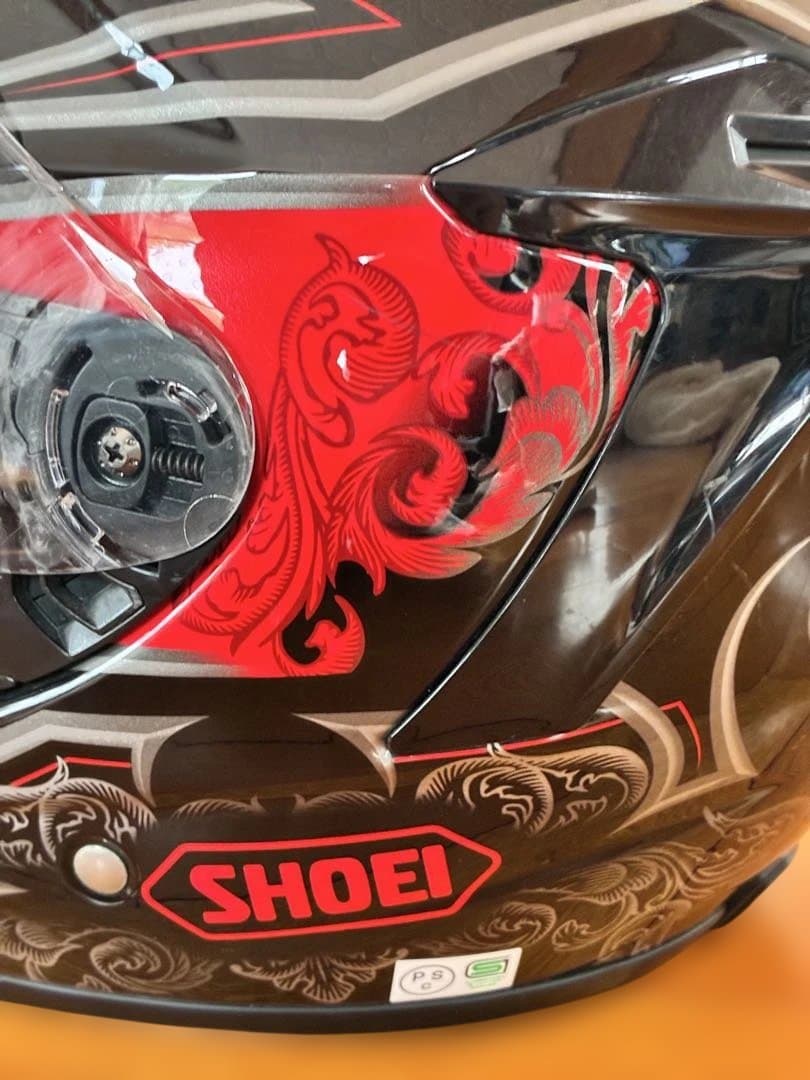 SHOEI ハーフフェイスヘルメット 黒/赤 グラフィック