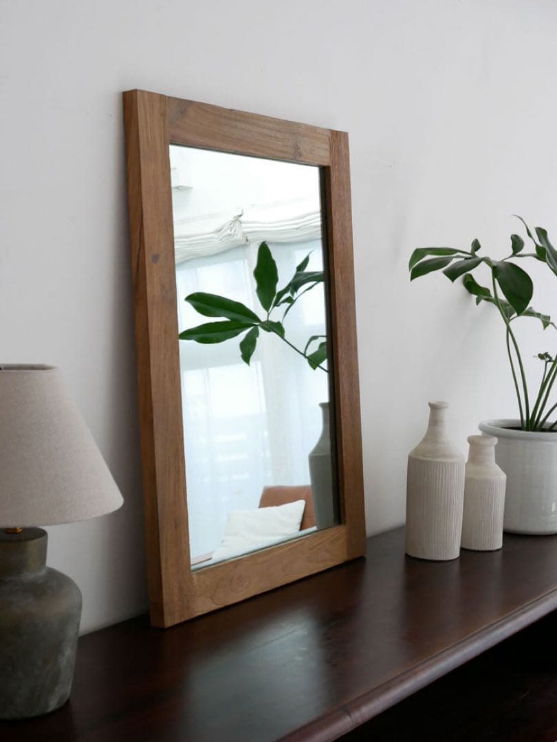 【adepeche/アデペシュ】オールドチークミラー　S