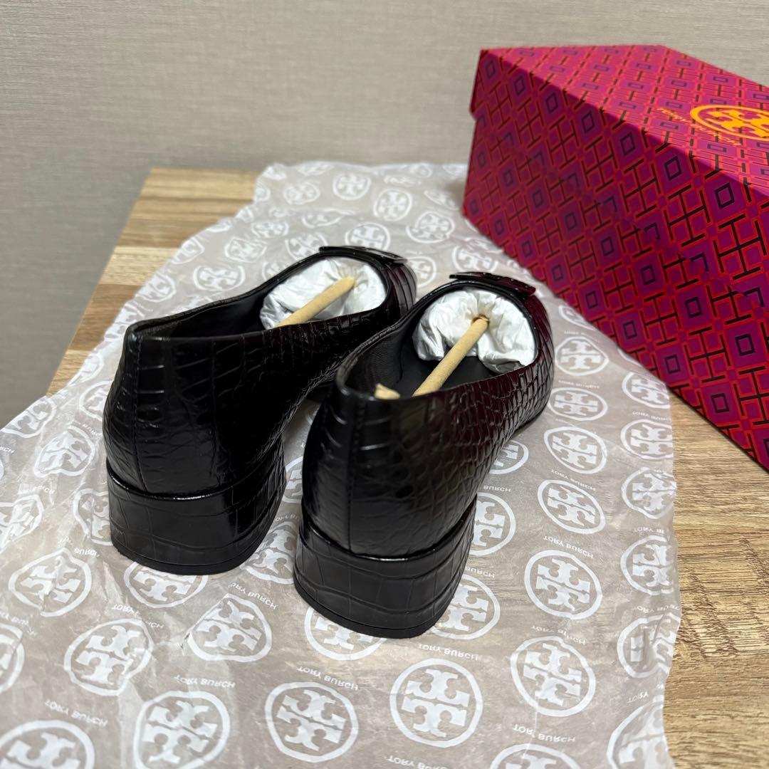【新品 未使用】Tory Burch ブラック パンプス ヒール クロコダイル