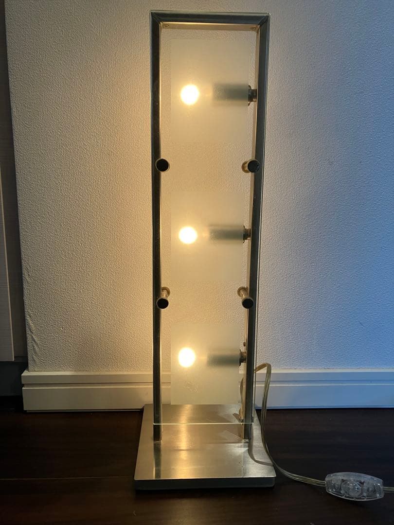 ミッドセンチュリー　スペースエイジ　フロアスタンド ライト　3灯 金属 ガラス