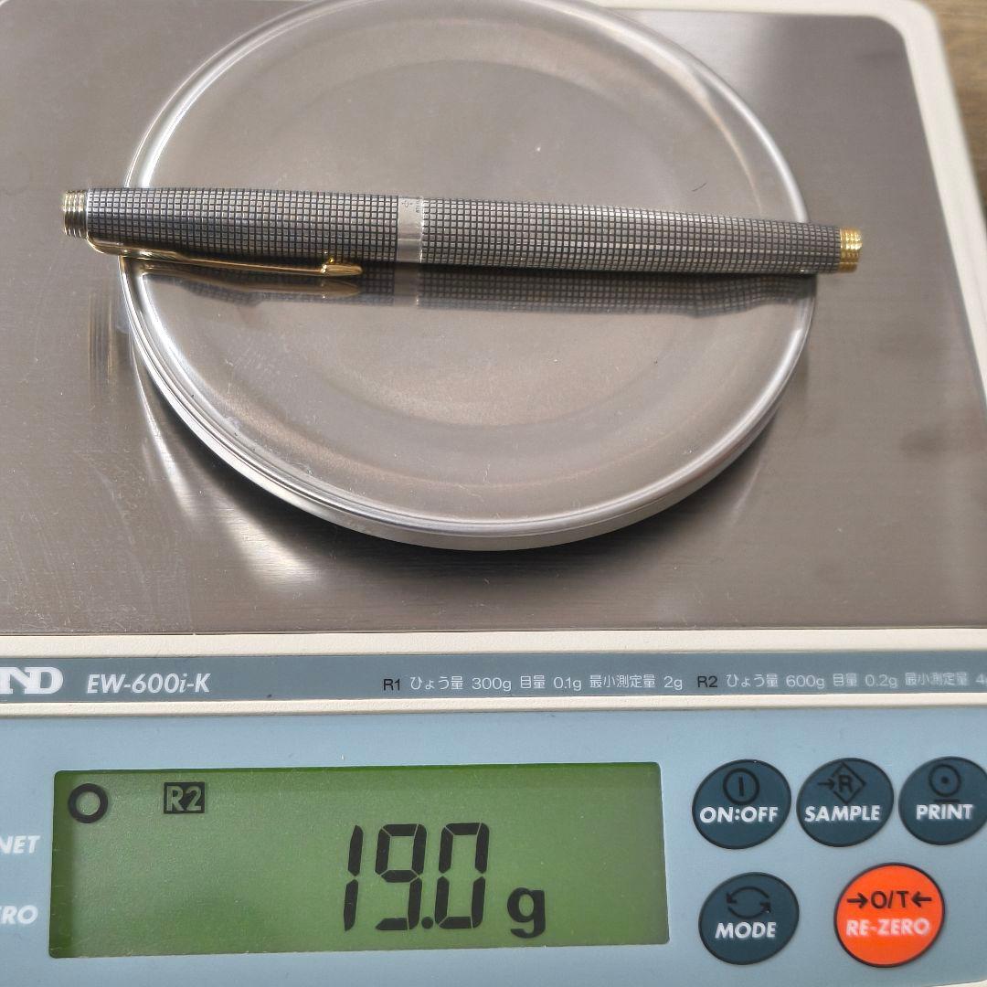 Parker ペン先14Kゴールド　チェック柄 万年筆 スターリングシルバー