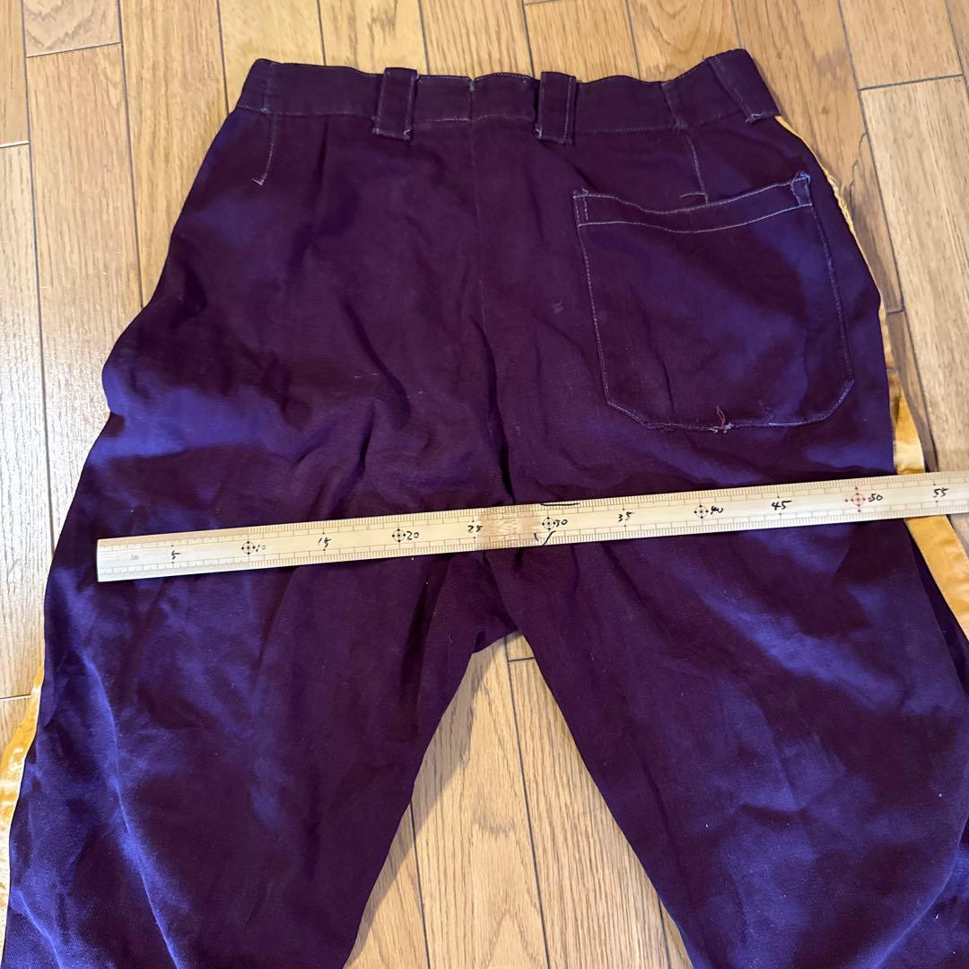 60's ヴィンテージ ベースボールシャツ&パンツ エンジ色　ボタンフライパンツ