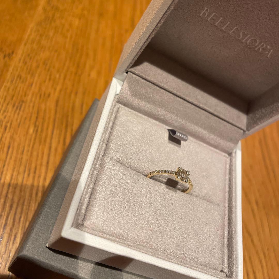 値下美品☆BELLESIORA ベルシオラ K18YGダイヤモンドリング 11号
