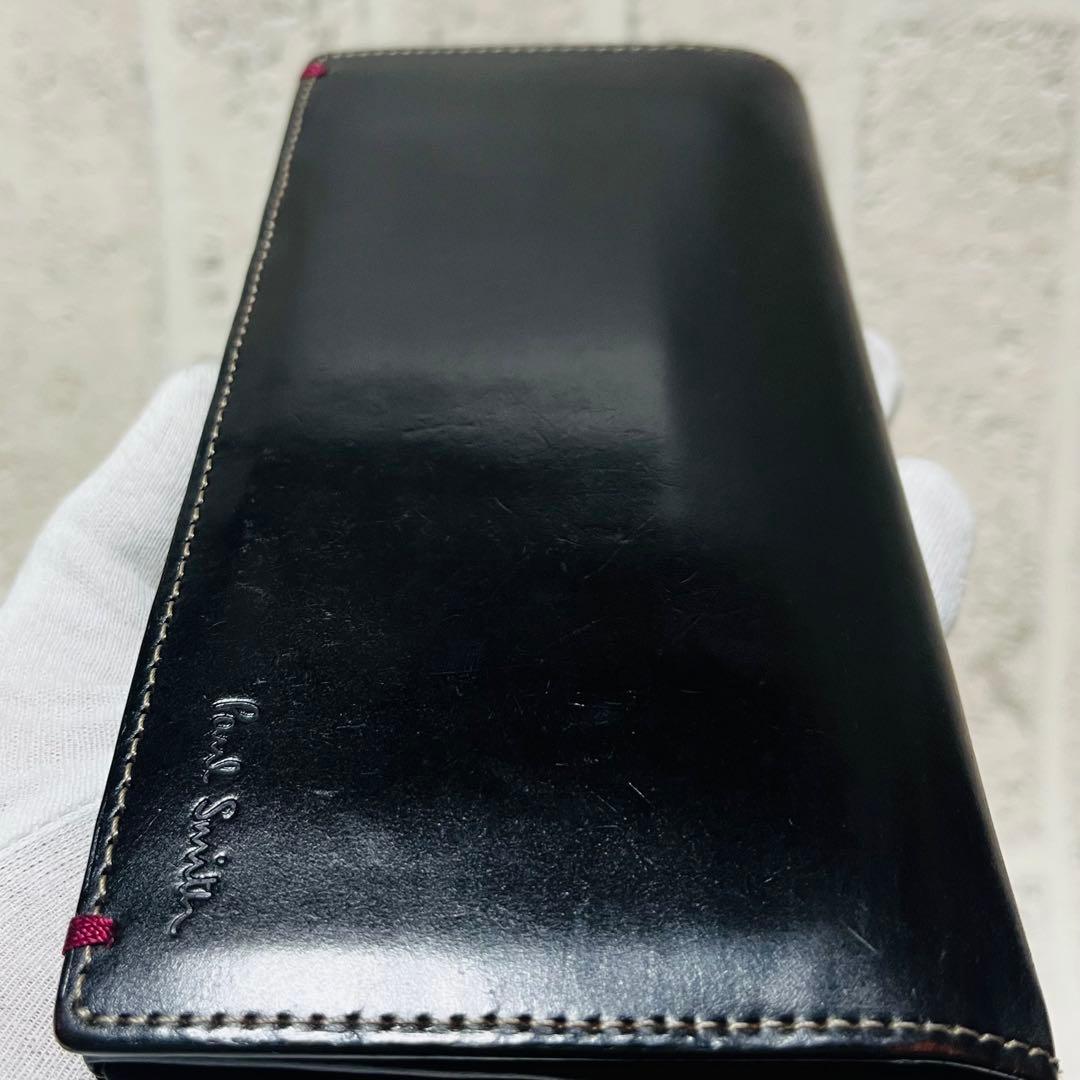 良品 ポールスミス コードバン 長財布 ロングウォレット 馬革 9374