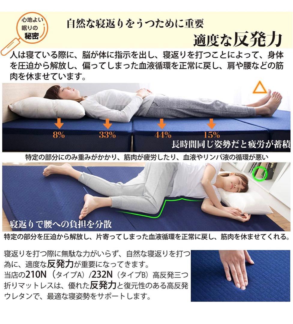 【期間限定‼️】マットレス ダブル 三つ折り 折り畳み 極厚10cm⭐️