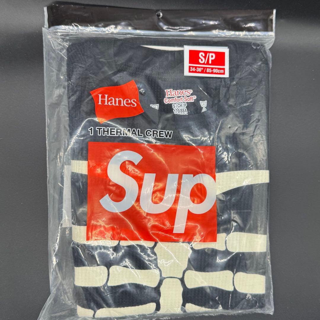 トップス S Supreme Hanes Bones Thermal Crew Black