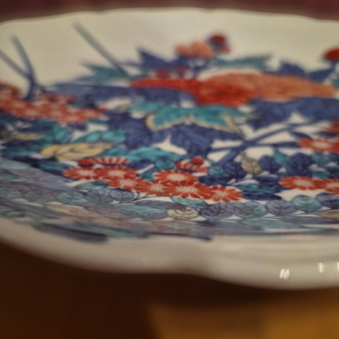 有田焼　13代今右衛門　色鍋島錦大皿２６ｃｍ