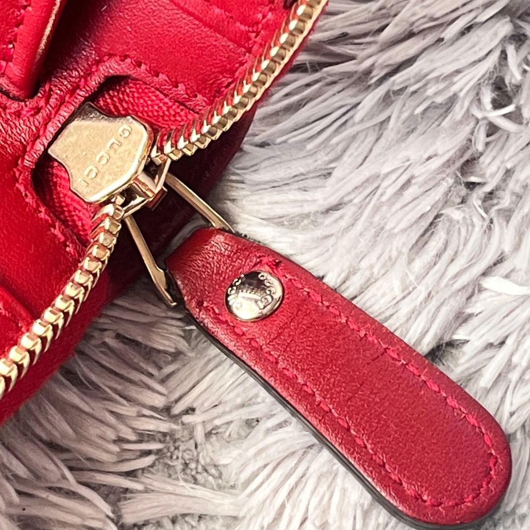 極美品✨GUCCI マイクロシマ　マキシサイズ　財布　ラウンドジップ　レッド