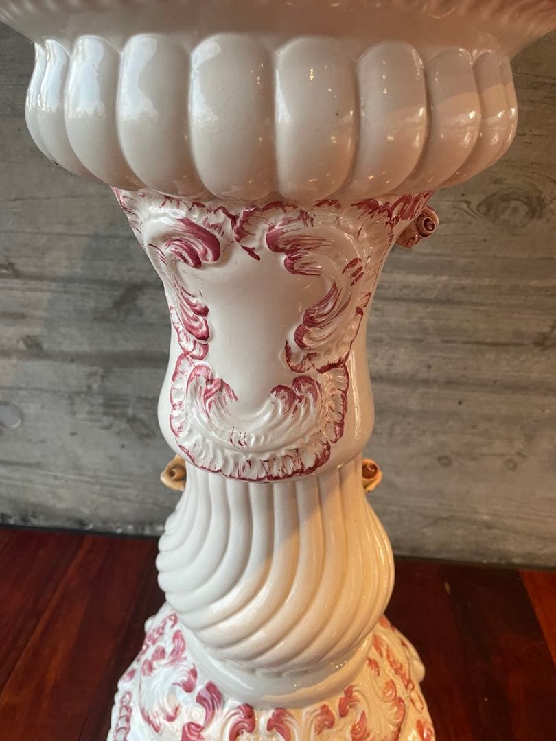 大人気　CAPODIMONTE イタリア製 陶器 花瓶➕フラワースタンド