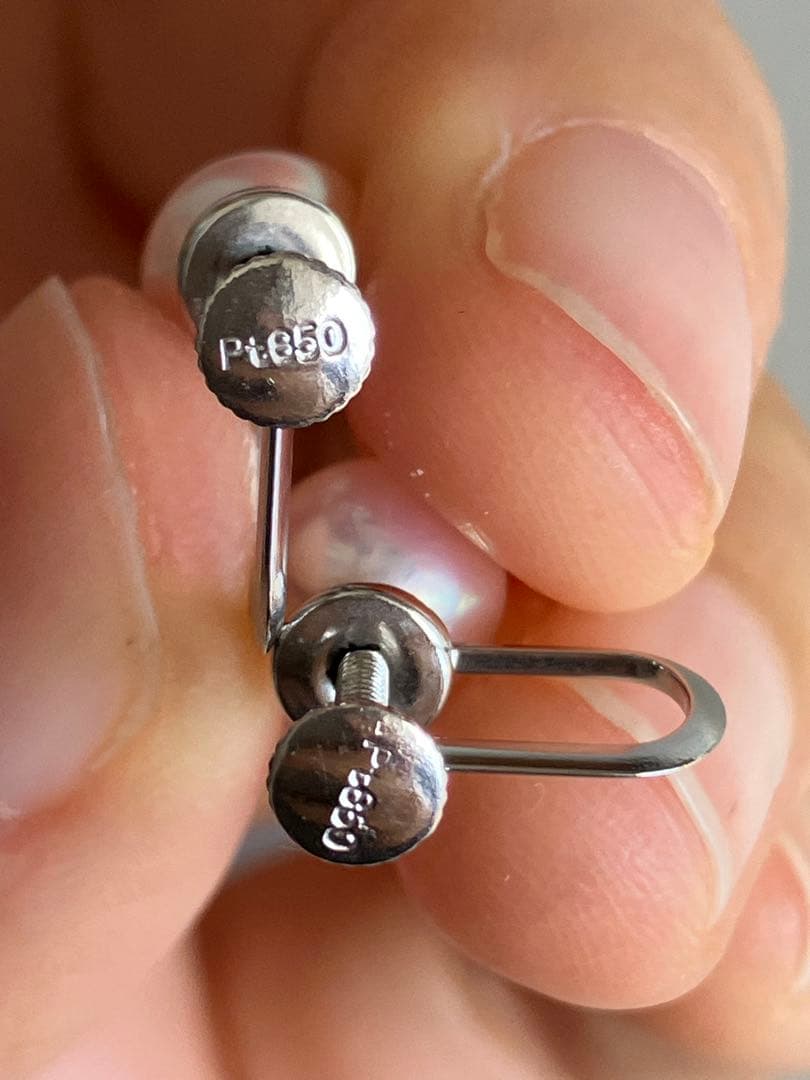 PT850 本真珠ピアス　薄ピンク　美品