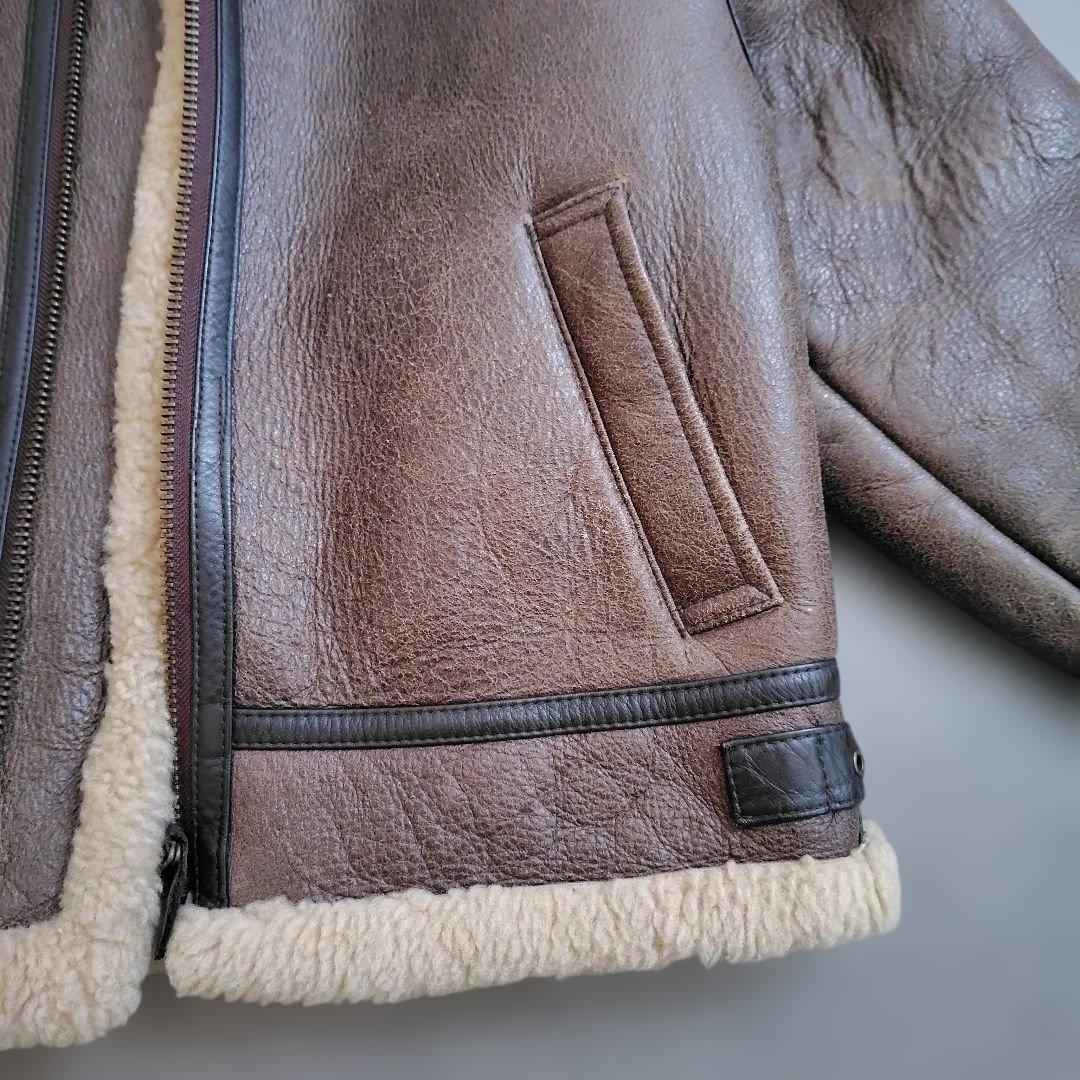 USA製 羊革 リアルムートンジャケット B3 B-3 US ARMY ワッペン