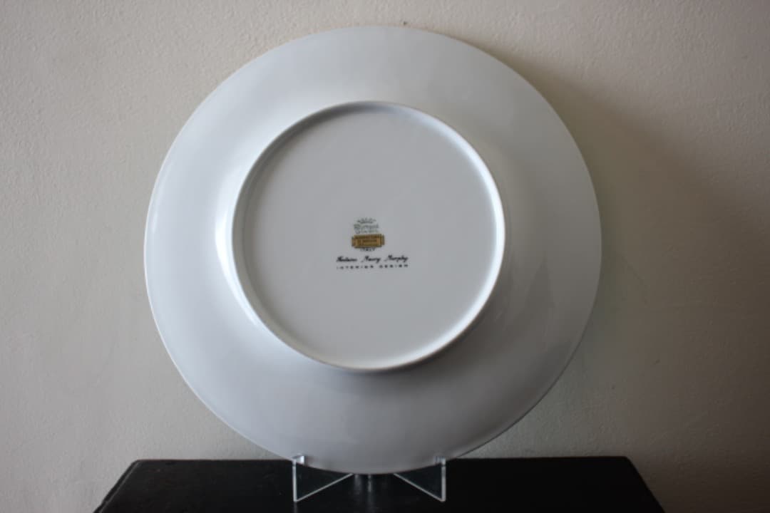 イタリア　リチャードジノリ　ドッチア窯　３０cm　金彩プレート　グリーン