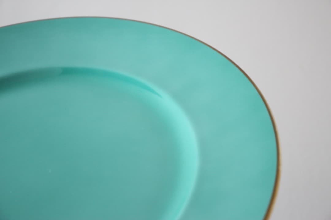 イタリア　リチャードジノリ　ドッチア窯　３０cm　金彩プレート　グリーン