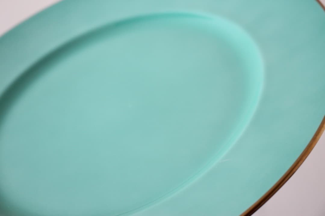 イタリア　リチャードジノリ　ドッチア窯　３０cm　金彩プレート　グリーン