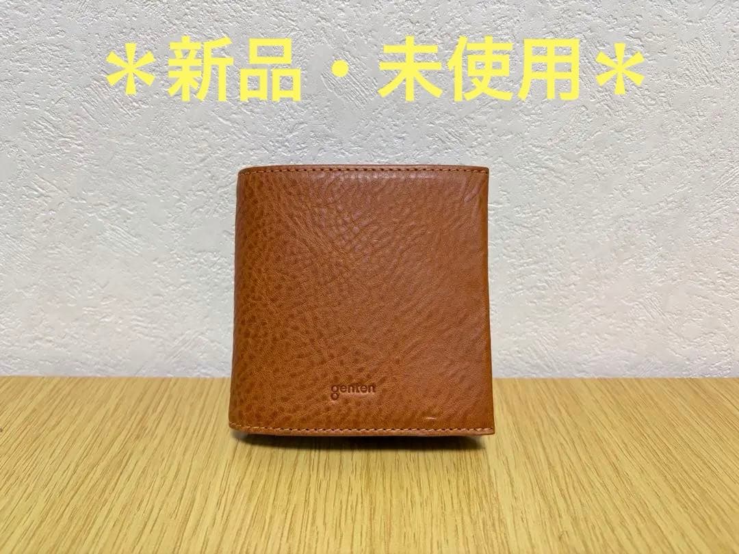 ＊週末値下げ＊ 【新品未使用】genten 二つ折り財布 茶色