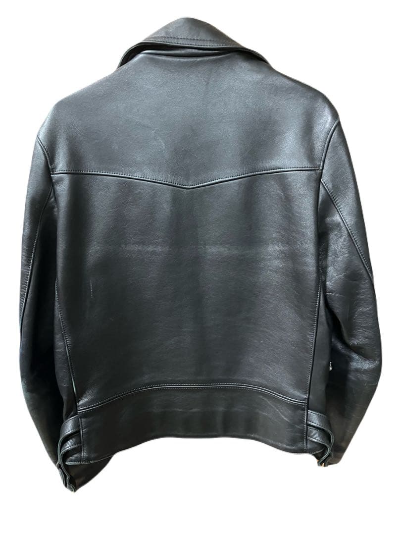 666 本革 ライダースジャケット ブラック 日本製 38 レザー